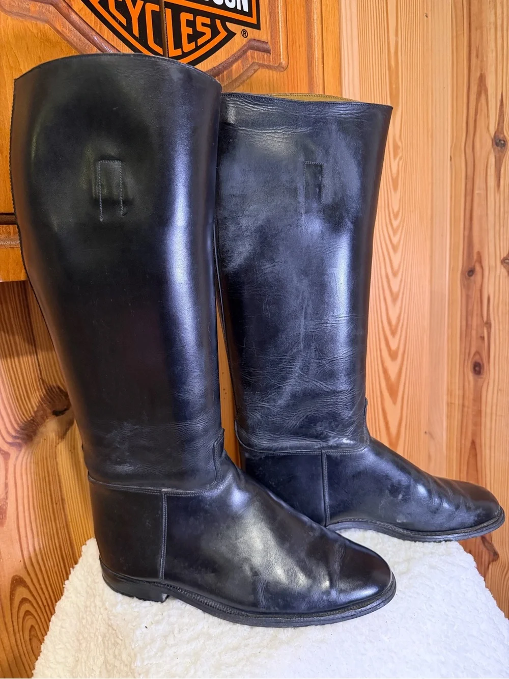 Marlbough Black Over-the-Knee Leather Riding Boots size 10D